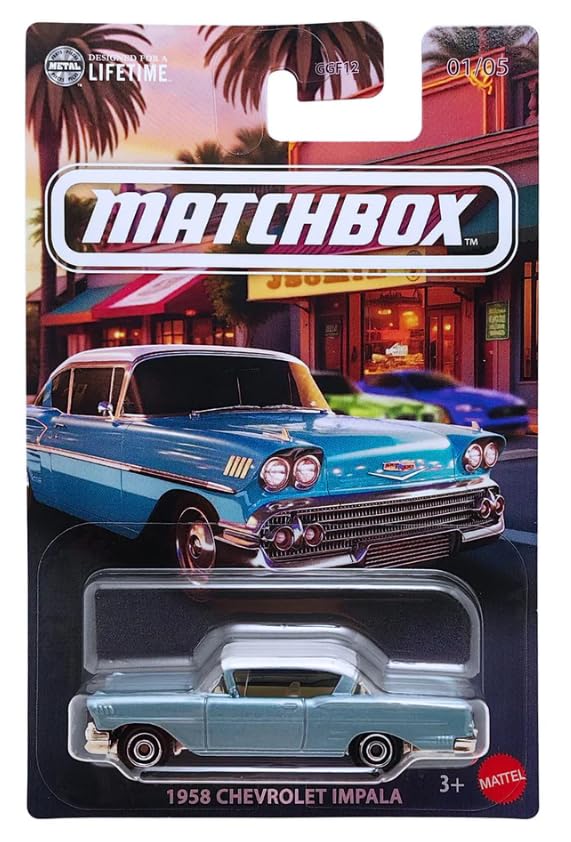 Matchbox 1958 Chevrolet Impala [Blue] 01/05-1:64 Scale Diecast Toy Vehicle