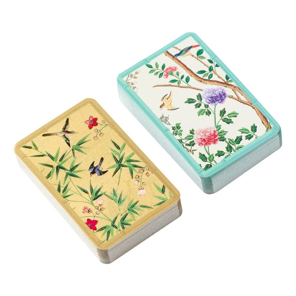 Caspari Chinese Wallpaper Playing Cards in Blue - 2 Decks Included