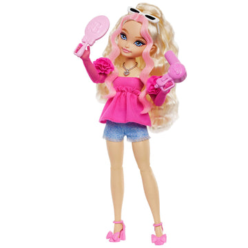 Barbie Dream Besties Playset, Barbie “Malibu” Posable Fashion Doll with Wavy Blonde Hair, 11 Makeup & Hair-Themed Accessories
