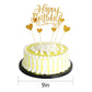 PALASASA Gold Glitter Happy Birthday Cake Toppers 7Pcs Heart Party Decor