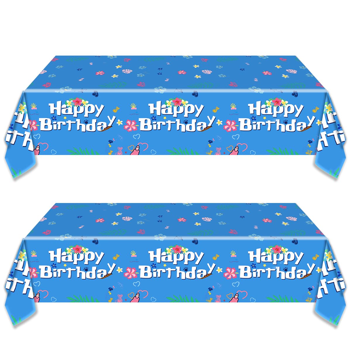 SHONHONG 2pcs Cartoon Blue Party Tablecloth 42 * 71inch,Cute Cartoon Theme Birthday Decoration Supplies