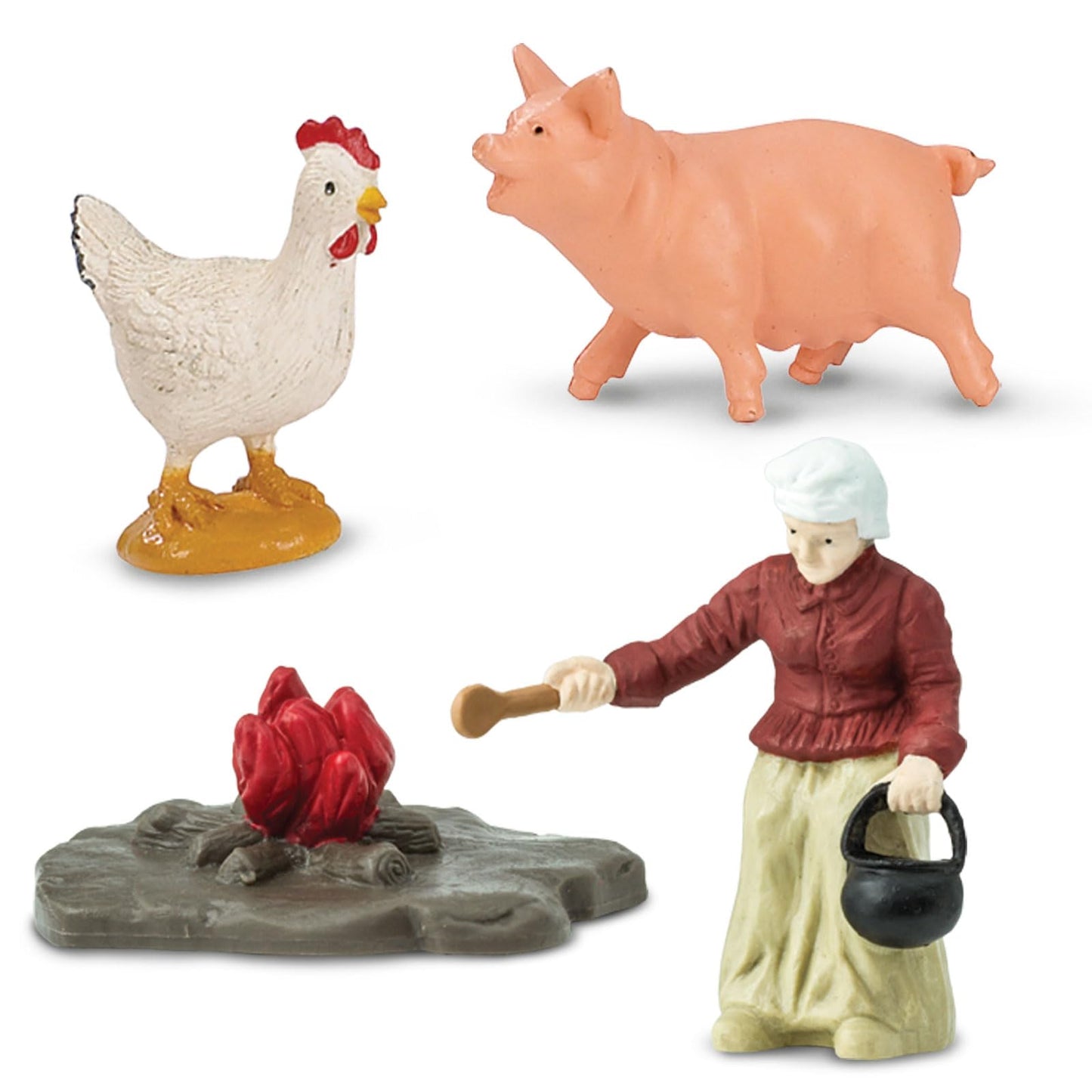 Safari Ltd. Jamestown Settlers TOOB - 10 Figurines: Sailor, Gardener, Blacksmith, Settlers, John Smith, Chicken, Pig, Cannon - Educational Toy Figures