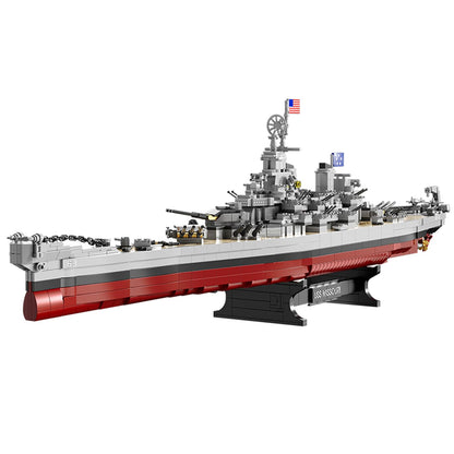 FULHOLPE Missouri Memorial Battleship Building Blocks Set, MOC Military Warship Model Bricks Construction Toy Compatible with Major Brands - 2228