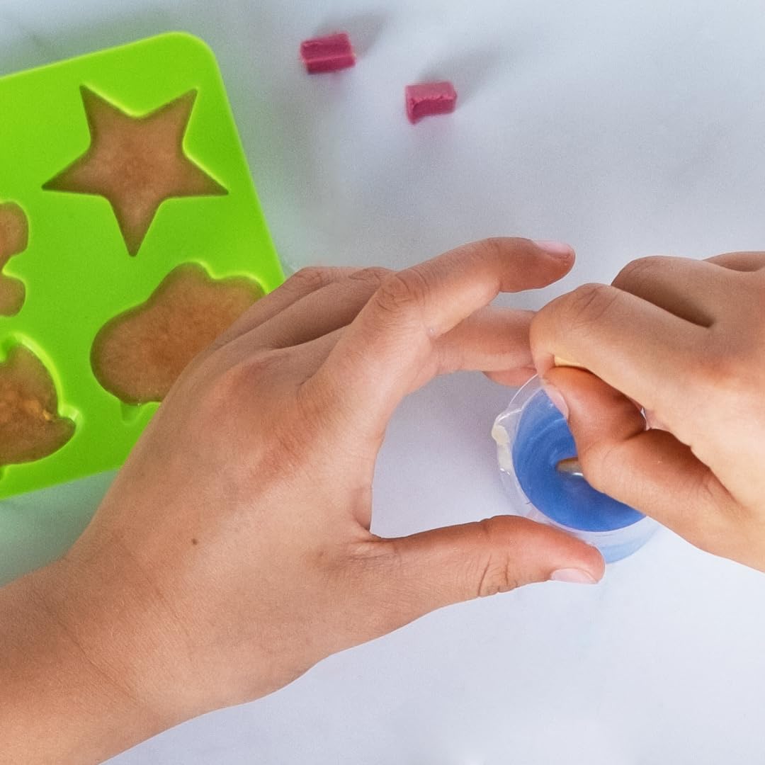 Kiss Naturals - Soap Making Arts & Crafts Kit for Kids with Organic Ingredients - Glycerin Soap DIY STEM Activity - Make 16 Soaps - with Reusable
