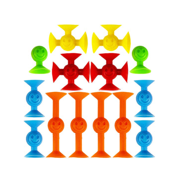 JA-RU Mini Suction Stackers (1 Pack, 14 Pieces Each) - Colorful Suction Cup Toys for Kids Ages 4-8 & Up | Suction Bath Toys | Stress Relief Fidget Toy