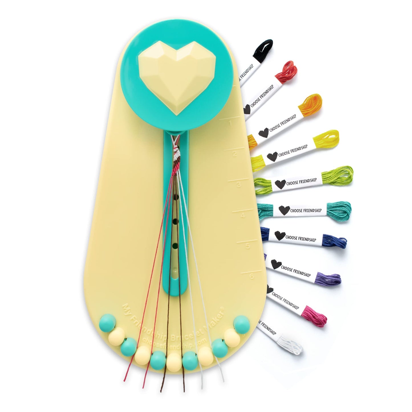 Choose Friendship Bracelet Making Kit - DIY Craft Loom for Kids Ages 8+, New & Improved Design, Includes 20 Threads, Makes 8 Bracelets, Yellow “Taffy”