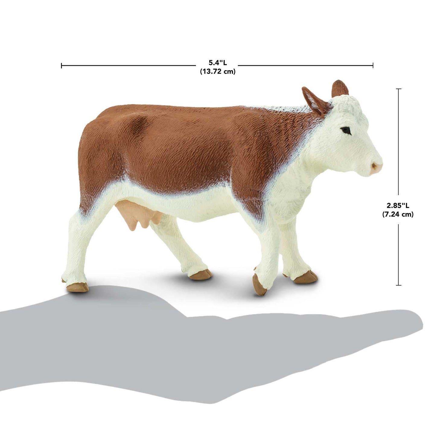 Safari Ltd. Hereford Cow Figurine - Lifelike 5.5" Model Figure - Educational Toy for Boys, Girls, and Kids Ages 1+
