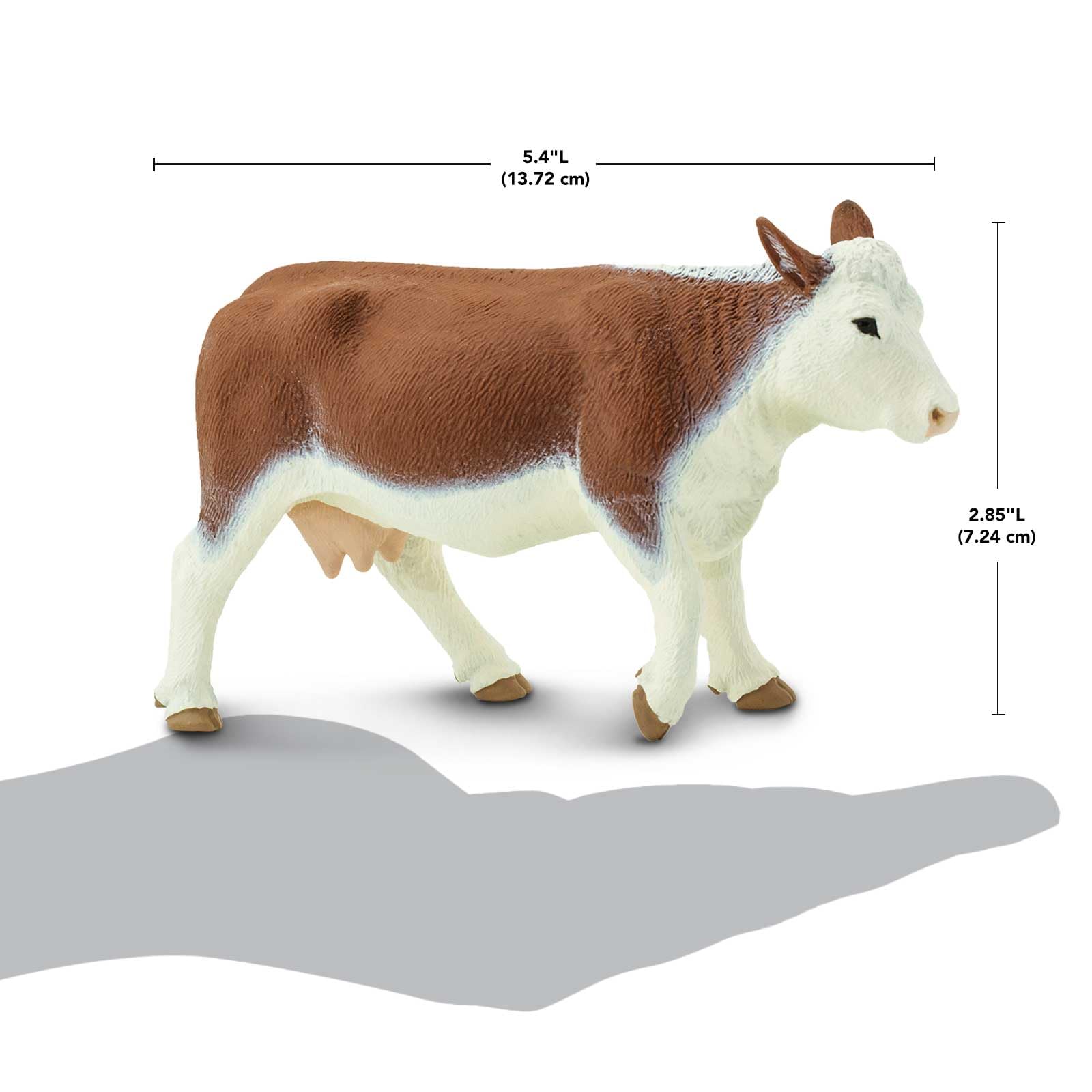 Safari Ltd. Hereford Cow Figurine - Lifelike 5.5" Model Figure - Educational Toy for Boys, Girls, and Kids Ages 1+