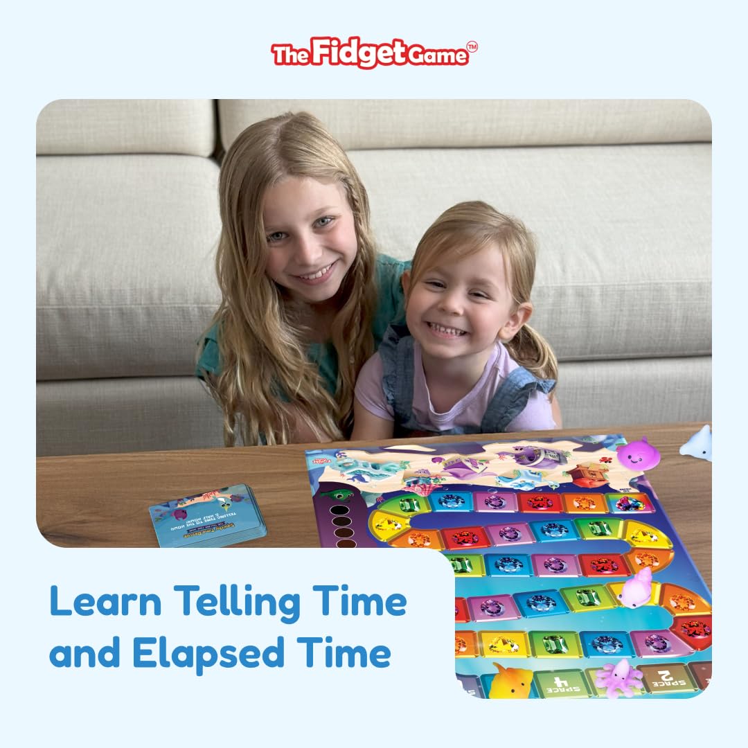 The Fidget Game Squishy Time Rescue - Telling Time Game for Kids Ages 6-11 | Multisensory Hands-On Learning Board Game with Manipulatives | Classroom