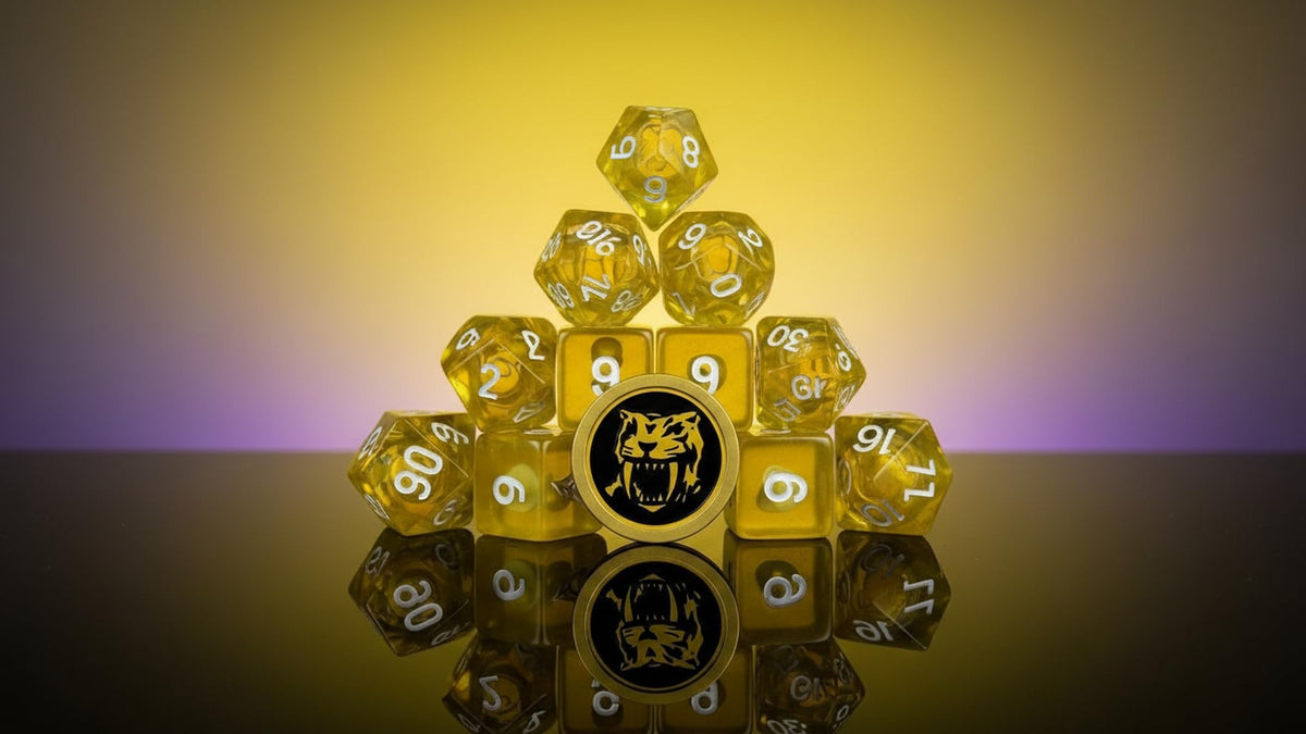 Renegade Game Studios Power Rangers RPG Dice - Yellow 8-Piece Set