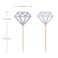 50 Pack Cupcake Toppers Silver Glitter Diamond Cakes Toppers Cupcake Decor Party Cake Decoration Supplies