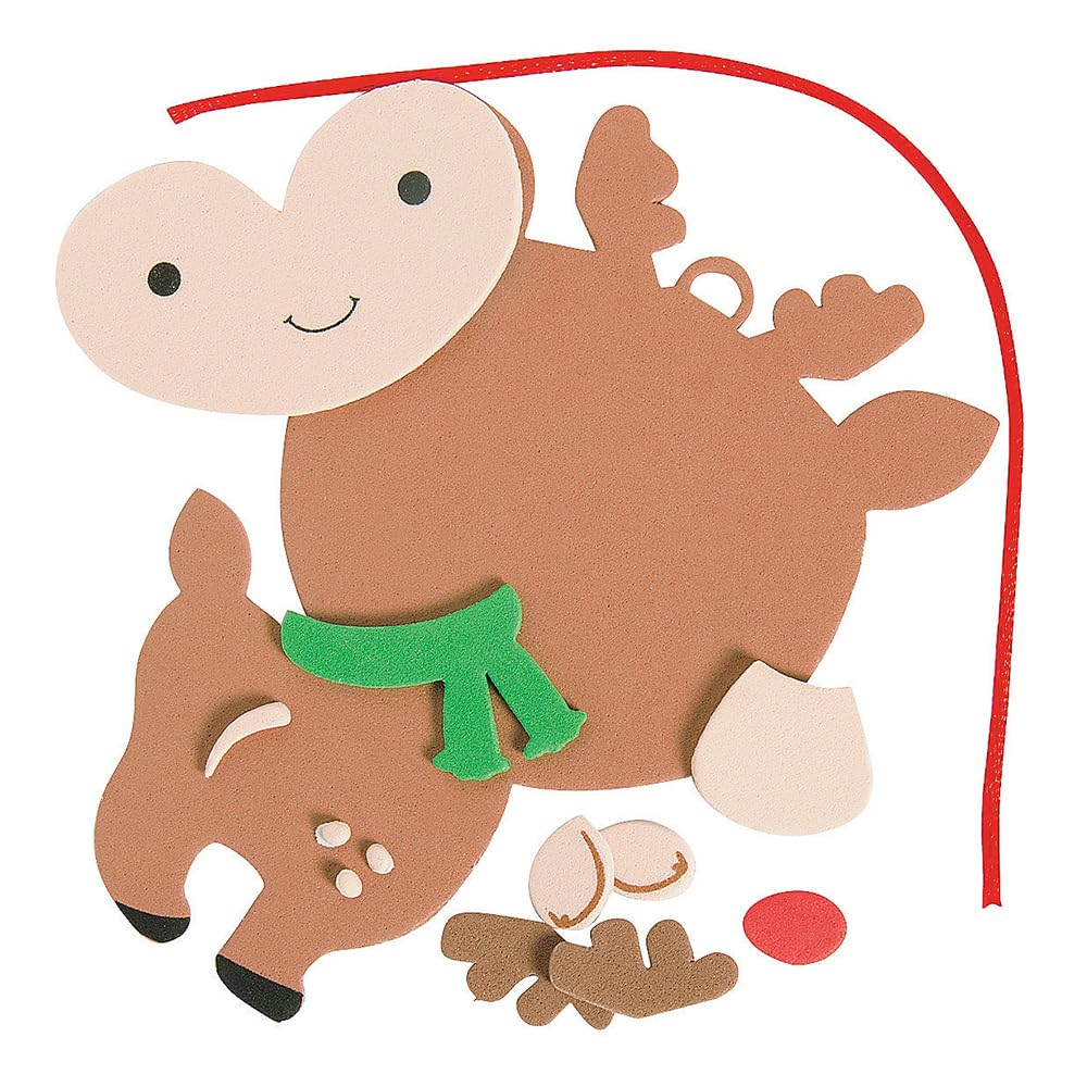 Big Head Reindeer Ornament Craft Kit -12 - Crafts for Kids and Fun Home Activities