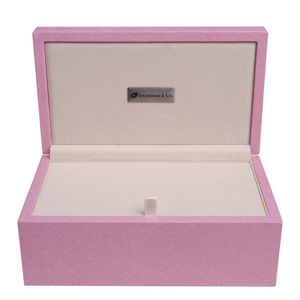 Silverman & Co. Double 9 Large White Domino Set - Pink Case