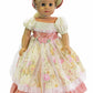 American Fashion World Pink Floral Colonial Dress for 18 Inch Dolls with Matching Bonnet