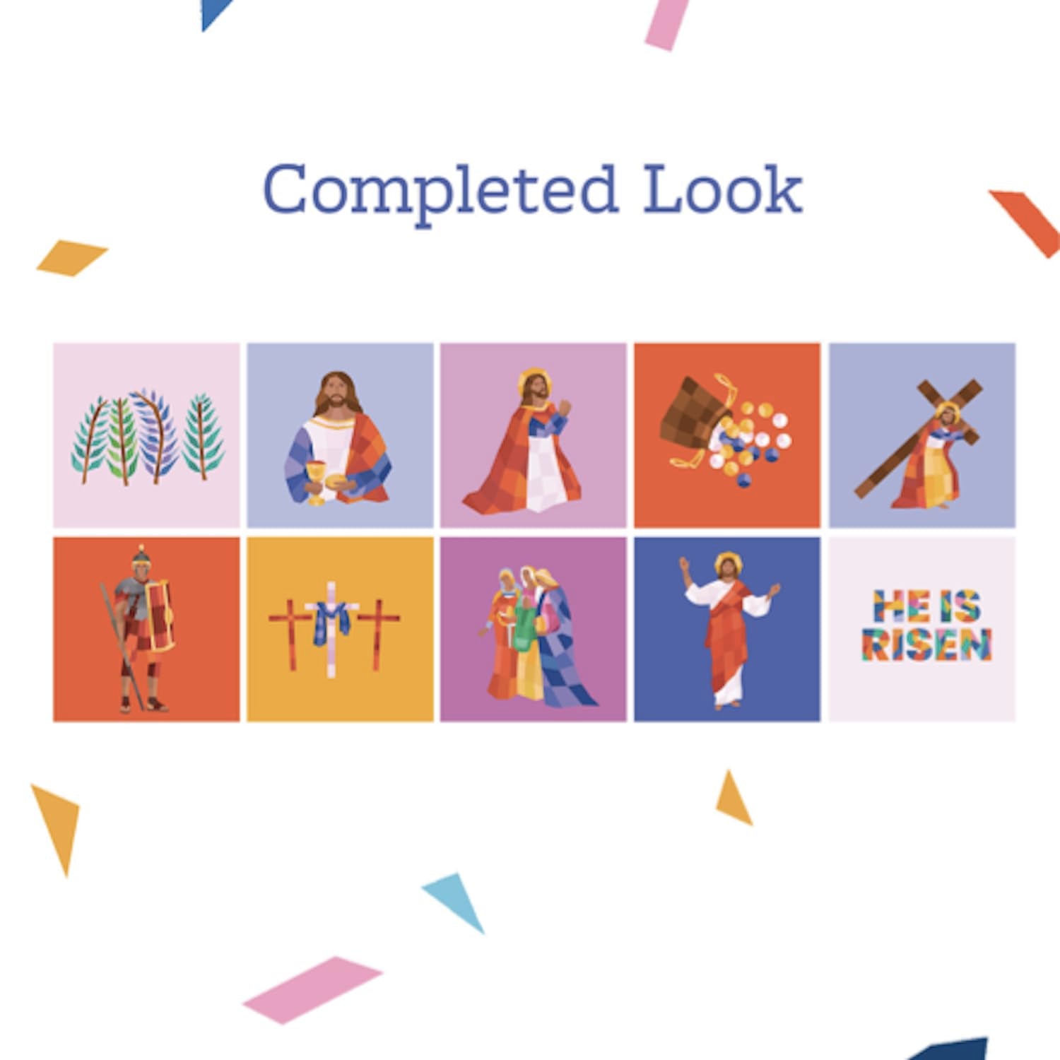 PRAY BY STICKER Book - Story of The Cross Religious Activity - Interactive Faith-Based Learning with Stickers - 9" x 9" Educational & Spiritual Book