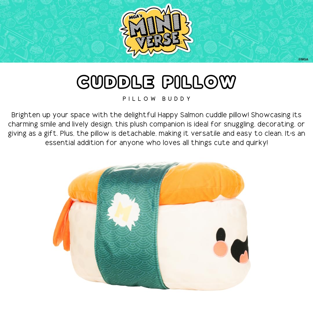 Miniverse Sushi Bedding Super Soft Cozy Decorative Cuddle Pillow, (Officially Licensed Product) By Franco Collectibles