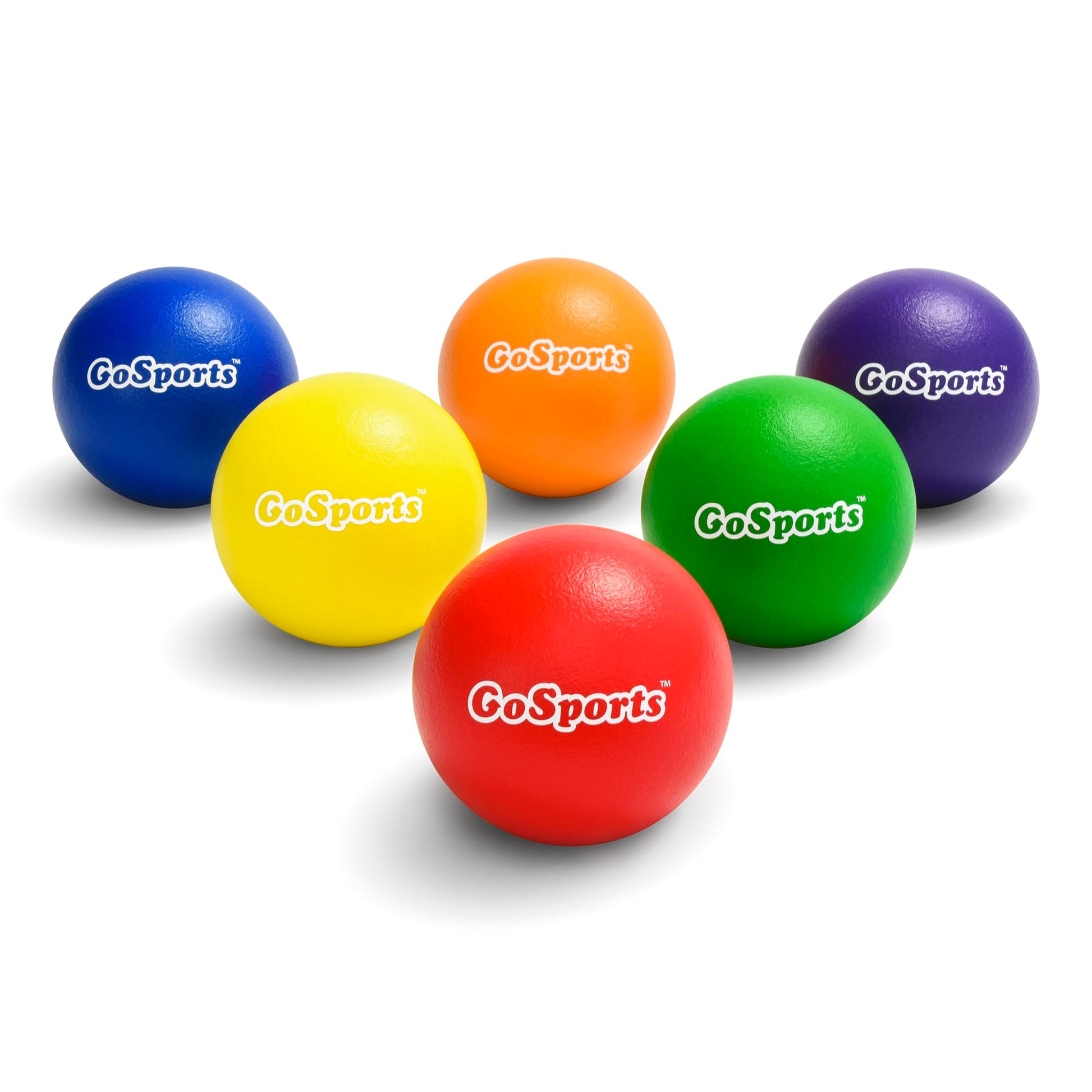 GoSports Soft Skin Foam Playground Dodgeballs - 6 Pack Set for Kids - Includes Mesh Carry Bag