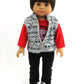 American Fashion World 18-Inch 'Mason' Vinyl Posable Boy Doll with Short Brunette Hair | 3 Piece Rockstar Outfit Included | Premium Quality & Design |