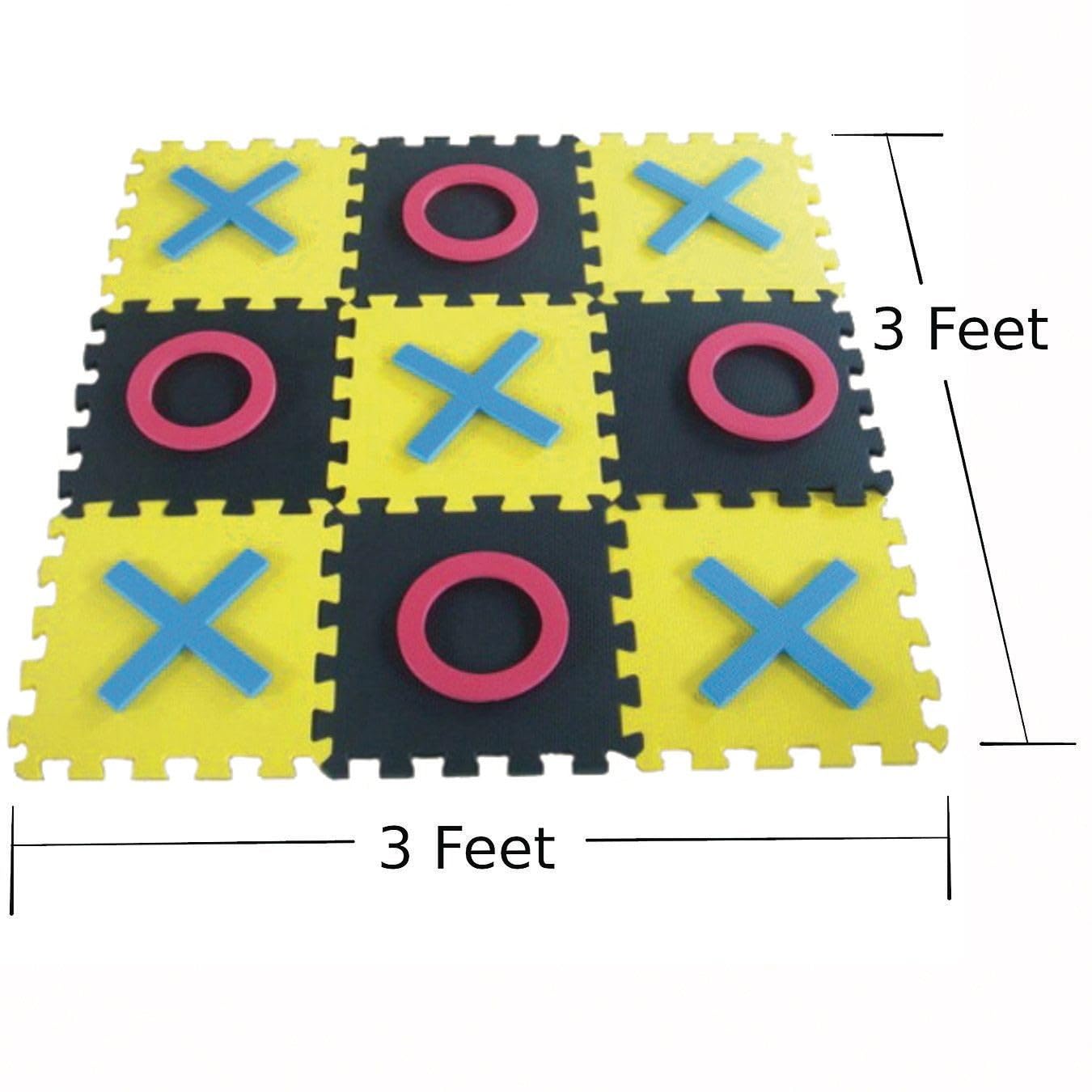 S&S Worldwide Jumbo Foam Tic-Tac-Toe. Connect Tiles to Create Huge 36" Sqaure Board Version of Classic Game. Includes 9 Board Tiles, 5 X's and 5 O's