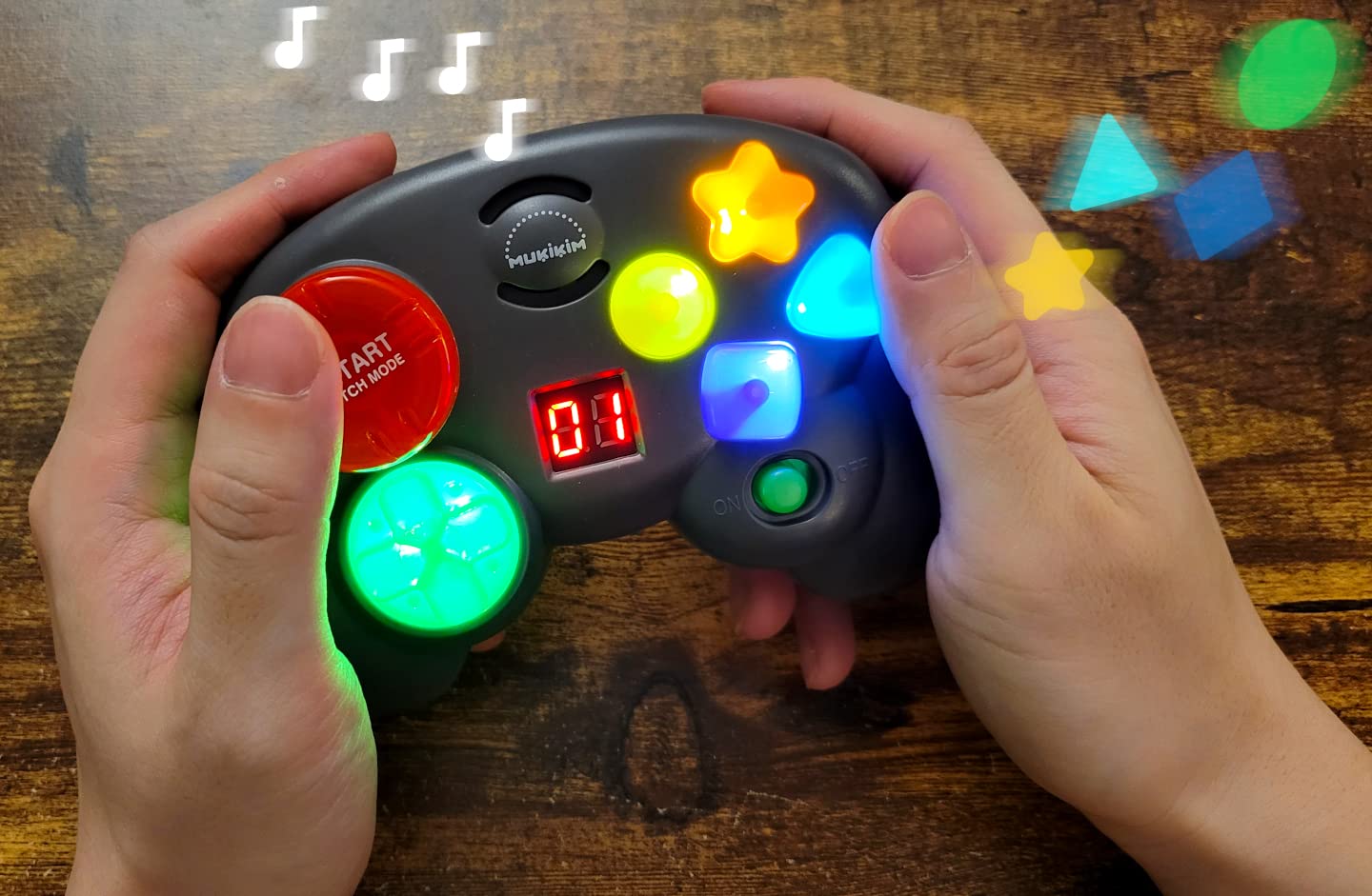 MUKIKIM Brain Blast - Memory & Light Chase 2 Games in 1. Exciting & Unique Electronic Handheld Game for Kids Ages 3+. Challenge Yourself to Repeat
