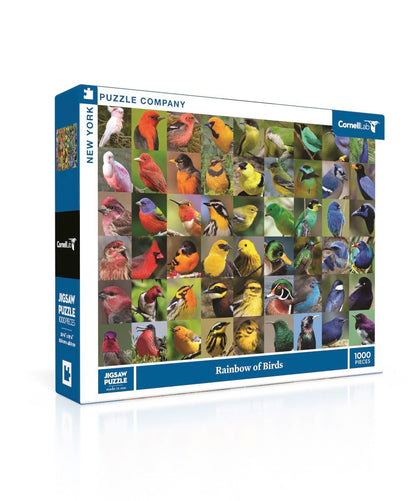 New York Puzzle Company - Cornell Lab Rainbow of Birds - 1000 Piece Jigsaw Puzzle for Adults