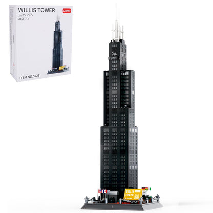CAXIMSY Willis Tower Chicago Architecture Model Building Blocks Sets The Office Landmarks Skyline Set Toys Collection for Kids Adults 1241Pcs