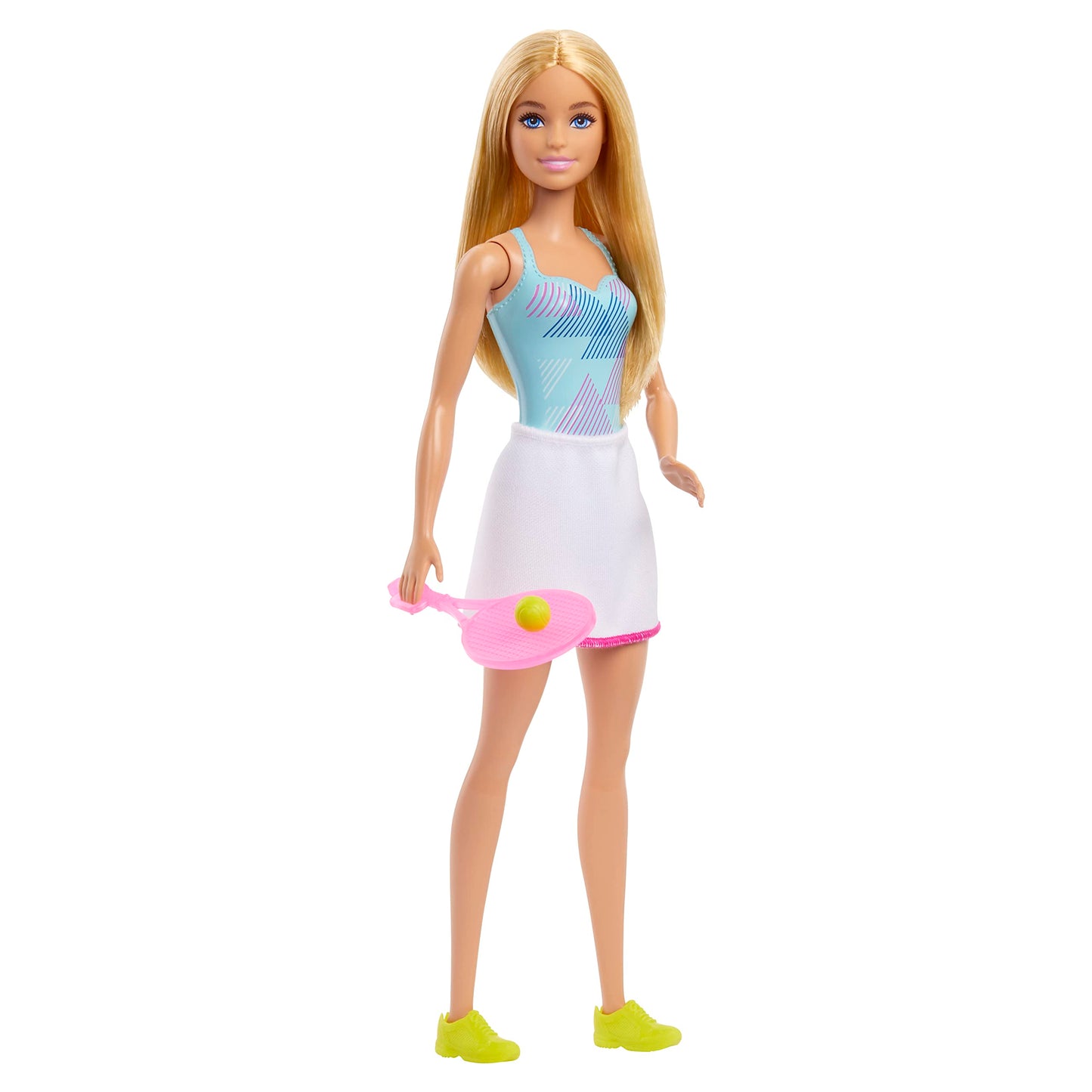 Barbie Tennis Player Doll (12 inches) with Cute Tennis Outfit with Shirt & Skirt, Tennis Racket & Tennis Ball Accessories, 3 & Up