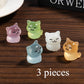 Veloshine 3Pcs Luminous Mini Resin Cat, Suitable for Gardens, Aquariums, Decorations, Birthday Parties and Handicrafts