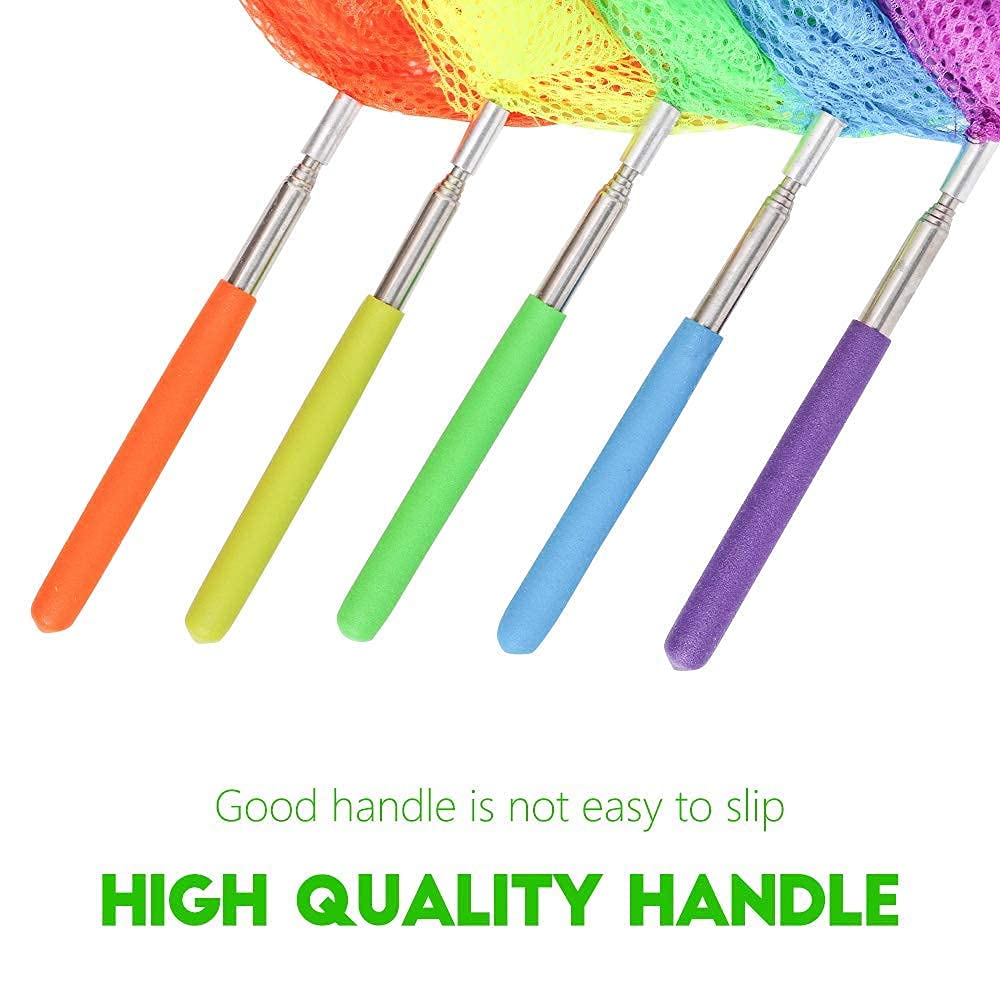 Kids Telescopic Butterfly Fishing Nets for Kids Catching Insect Net Outdoor Tools for Catching Bugs Fish Insect Ladybird, Extendable 34 Inches