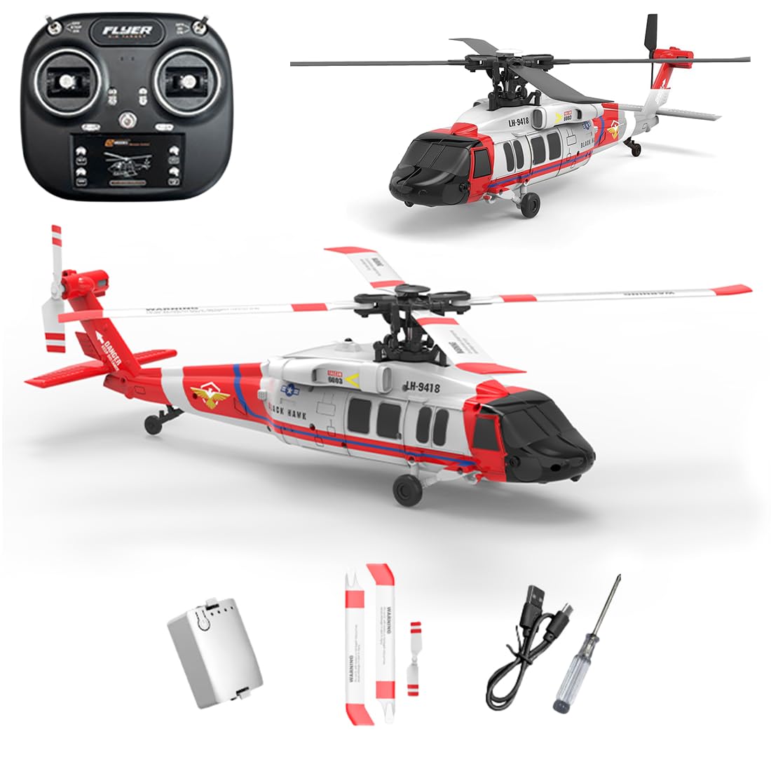 XURUYI K200 6CH RC Helicopter with Optical Flow Positioning, Brushless Direct-Drive Motor, Barometric Altitude Hold, Aerobatic Inverted Flight