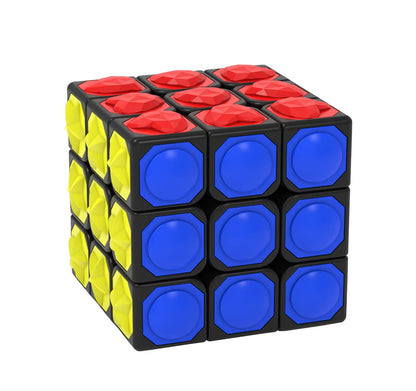 AMAZA 3x3 Speed Cube Black 3x3x3 Magic Speed Cube Puzzles Fidget Toys Tactile Cube Special Puzzle Touch Twist Patch Visually Impaired Cube Toys