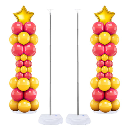Balloon Column Stand Set of 2, 6.6ft Balloon Arch Stand Adjustable Balloon Column kit with Base Telescopic for Baby Shower Wedding Birthday Graduation