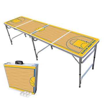 8-Foot Professional Beer Pong Table - Golden State Basketball Court