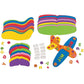 Fun Express Foam Airplanes for Kids 12 Pack - DIY Glider Plane Craft Kit with 229 Stickers | Airplane Party Favors for Birthday Activities | Flying