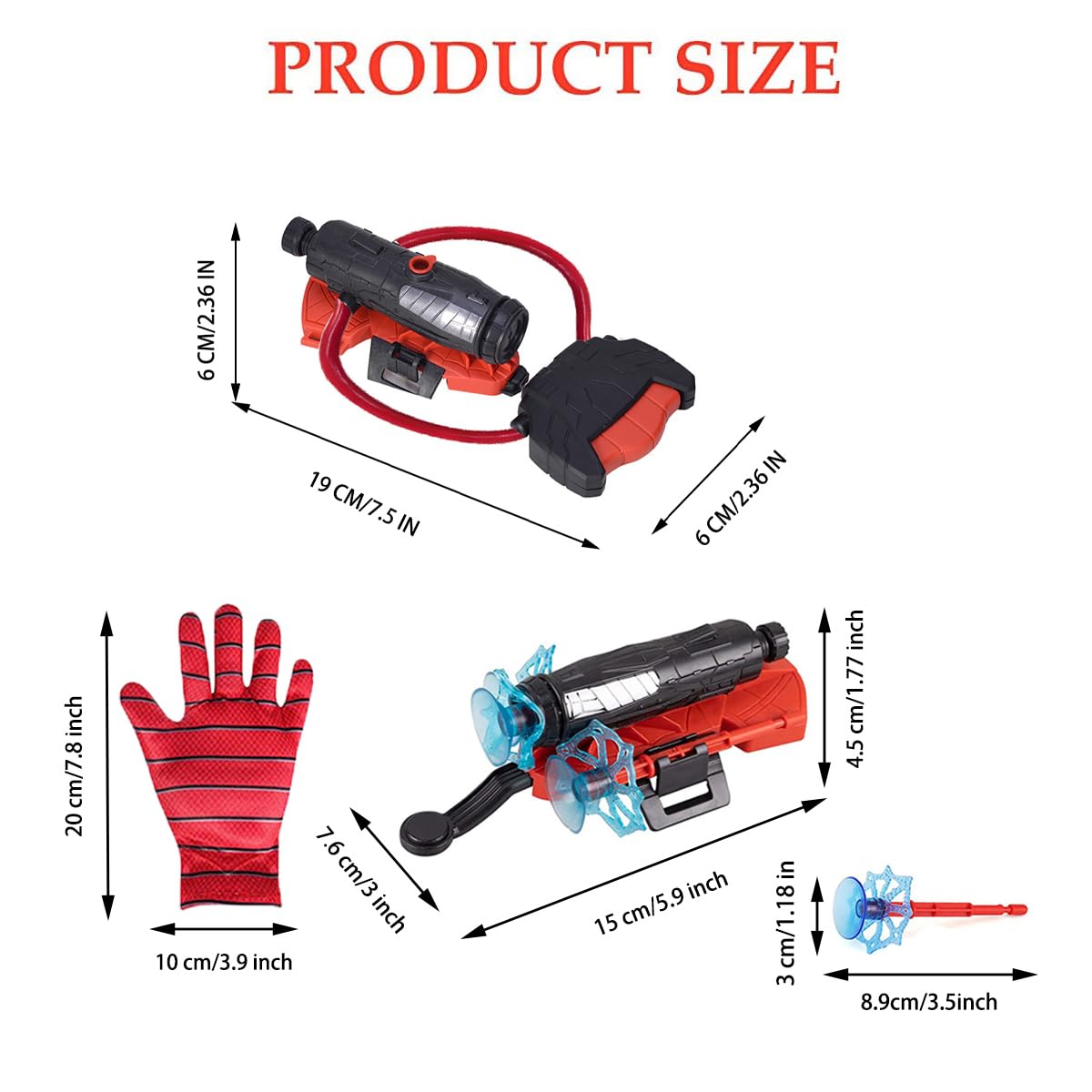 Vinciph Superhero Web Shooter Water Toy Set with Role Play Glove, 2-in-1 Outdoor Water Blaster & Dart Launcher for Kids Summer Pool Beach Backyard