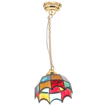 Uonlytech Mini Adornment Miniature Ceiling Light Tiny Chandelier for Dollhouse Led Hanging Lamp with on/Off Switch Adhesive Tape and Magnet Base 3.93