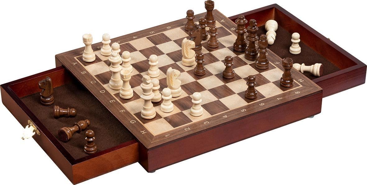 Goki Magnetic Chess Set with Drawers