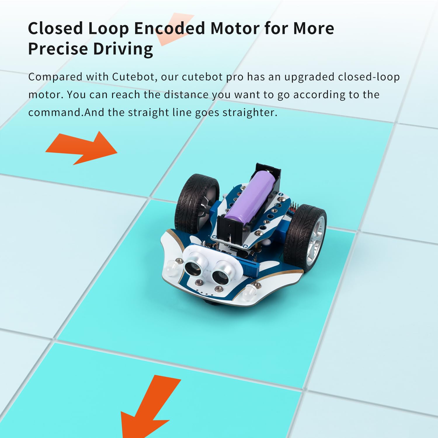 ELECFREAKS microbit Starter Kit Cutebot Pro DIY Programmable Robot Car Kit with 4 Line-Tracking Sensors and Encoded Motor, microbit Project Makecode
