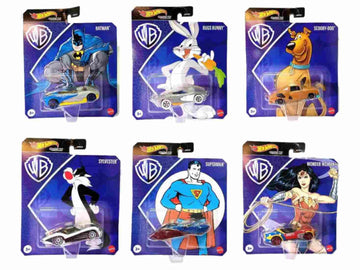Hot Wheels Warner Bros DC Scooby and Looney Tunes Character Cars Complete Set of 6 Diecast Vehicles from HKV23-956E Release