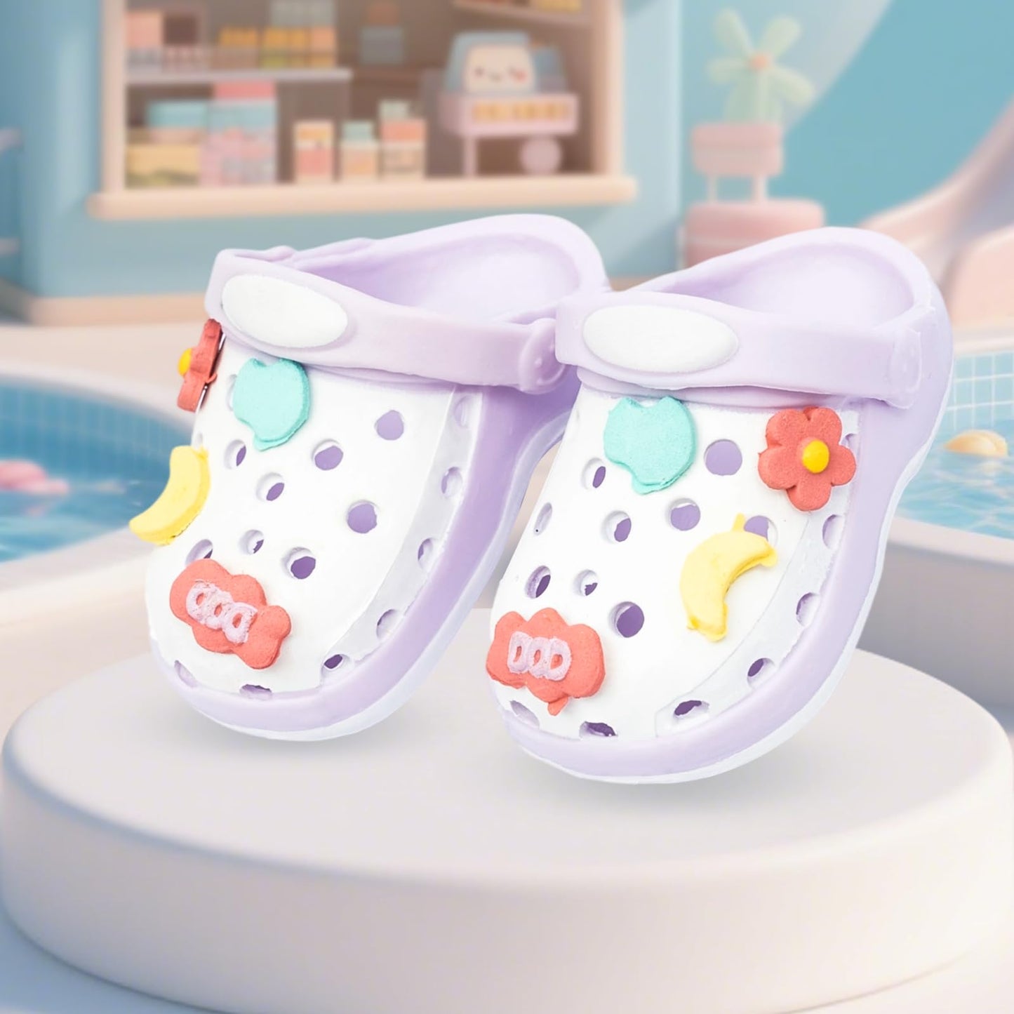 Fashion Doll Shoes for lububu, Cute Accessories for 4-7in Dolls, Purple