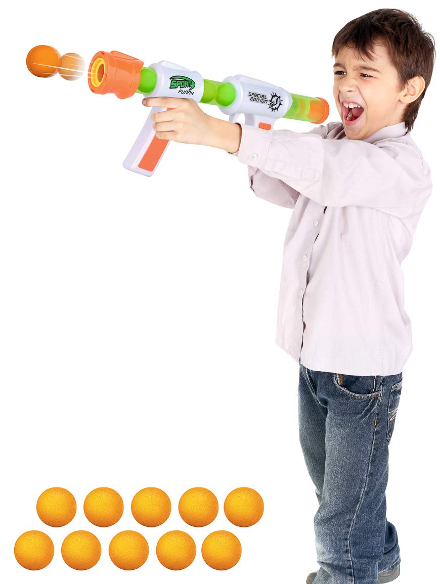 Kiddie Play Atomic Power Popper Gun Ball Shooter with Foam Balls for Kids
