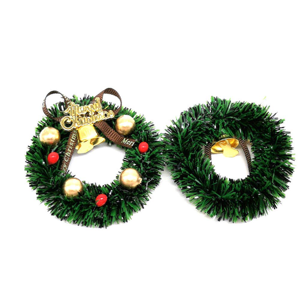 SXFSE Dollhouse Decoration Accessories, 1:12/1:6 Dollhouse Miniature Scene Christmas Wreath Pretend Model