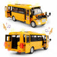 9" Yellow Bus Model for Teaching Supplies?Large Pull Back Alloy Diecast Metal Bus Model with Openable Doors and Get on/Off Sound for Gift,Cake