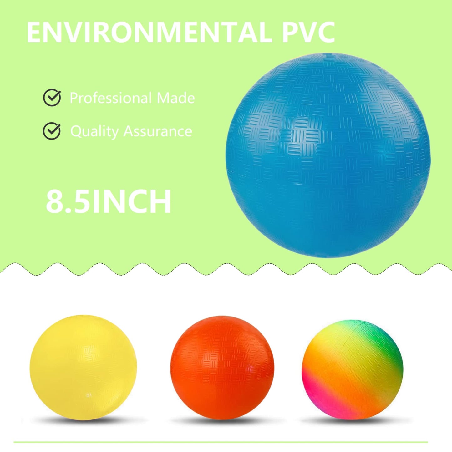 YNHFIFI Playground Ball, 8.5 Inch Kickball for Kids Adults Indoor & Outdoor Dodgeball Handball Four Square Ball Schoolyard Game