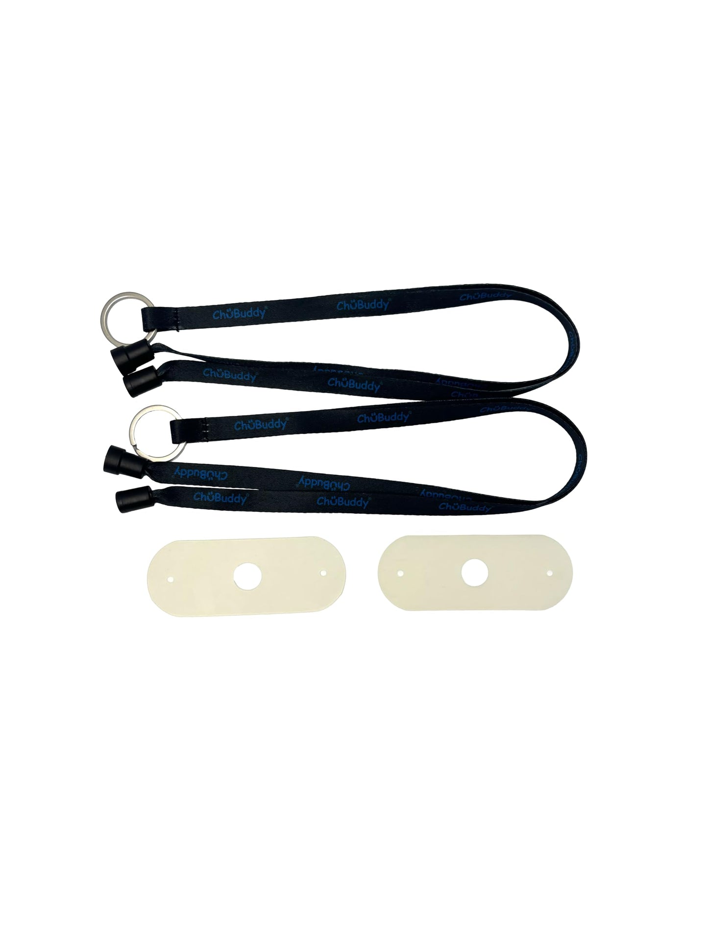 ChuBuddy Chewy Holder 4 Pack: Two Black Clip-On Tether Bracelets & Two Black Neck Lanyards for Autism, ADHD, Oral Sensory Needs, Special Needs, or