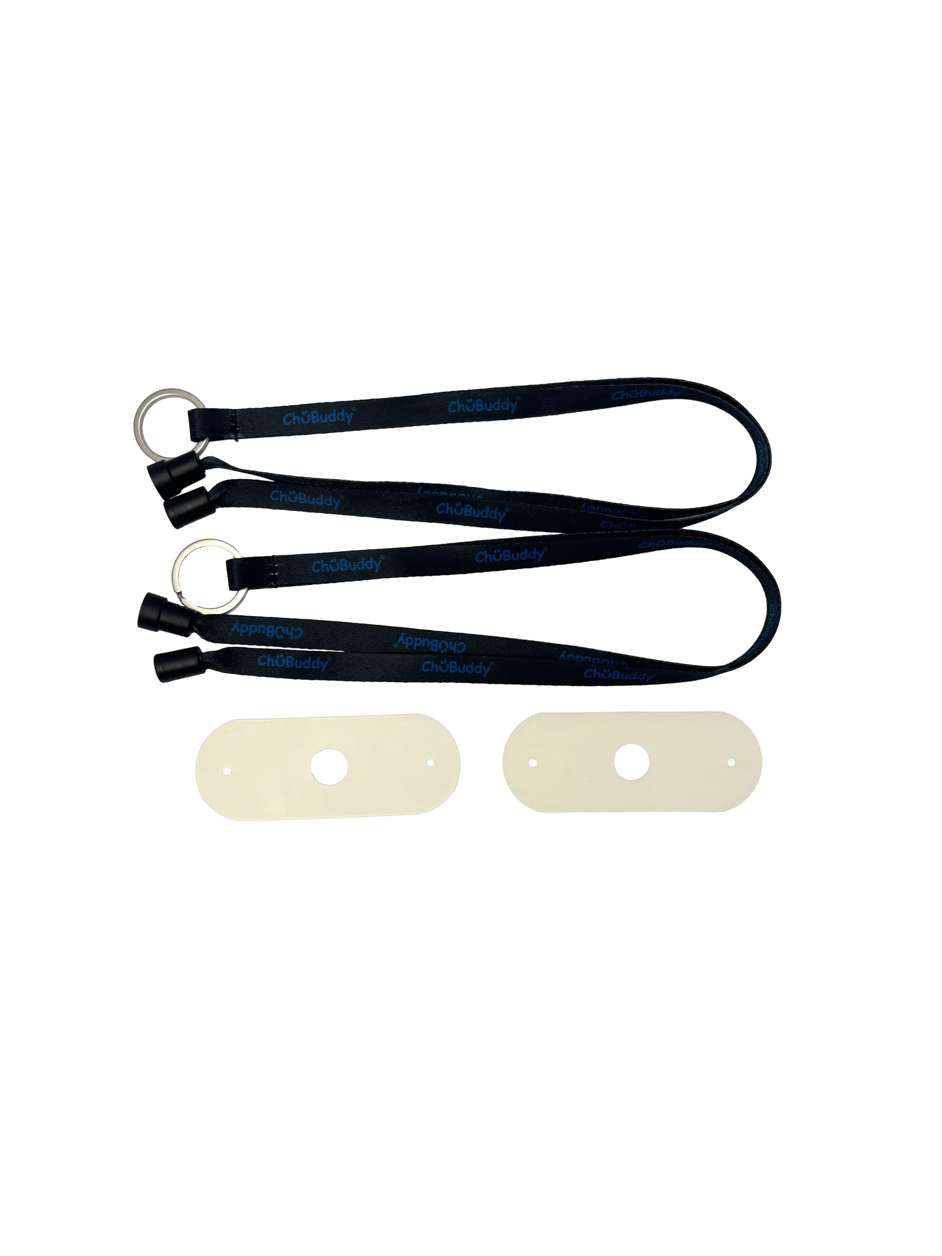 ChuBuddy Chewy Holder 4 Pack: Two Black Clip-On Tether Bracelets & Two Black Neck Lanyards for Autism, ADHD, Oral Sensory Needs, Special Needs, or