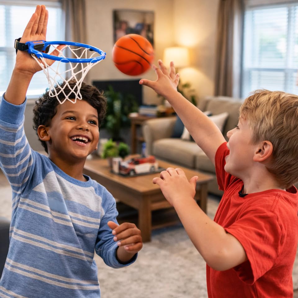 HANDHOOP - Wearable Basketball Game for Kids & Adults, Portable Active Play Set, 2 Hoops + Ball, Indoor & Outdoor Toss Game, Ages 4+, Family & Party