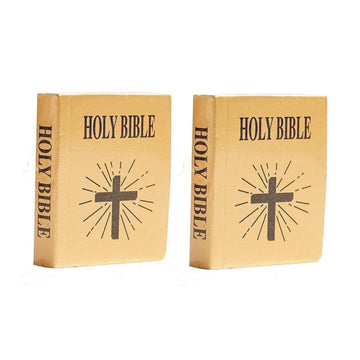 2Pcs Brown Mini Bible Pocket Book Dollhouse Miniature Book Bookshelf Bedroom Library Accessories, Dollhouse Furniture, Miniature Dollhouse