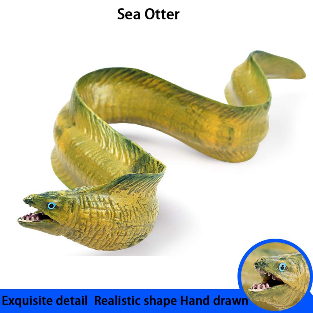 FLORMOON Animal Figures Realistic Moray EEL Plastic Early Educational Toys Cupcake Topper Party Gift for Kids 3+ Year Old