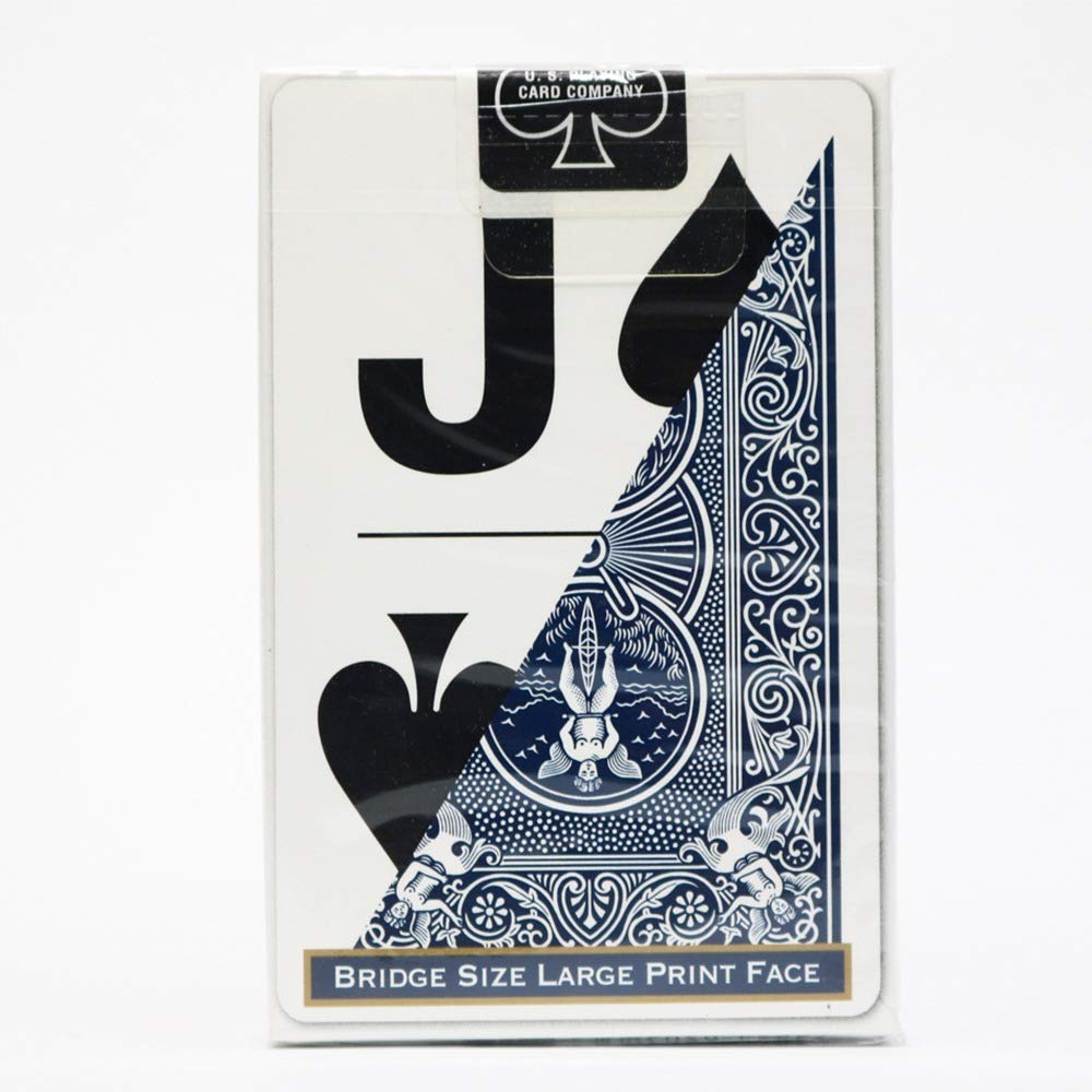 Bicycle Large Print Bridge Size Playing Cards - Easy-to-Read Deck for Seniors - Red or Blue